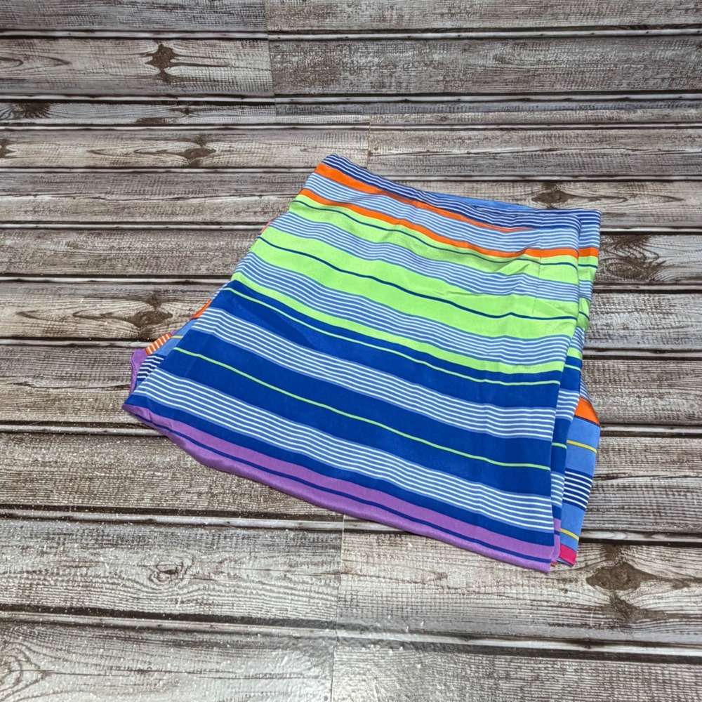 Lauren Ralph Lauren Pants Womens 10 Multicolor 100% Silk Wide Leg Drawstring